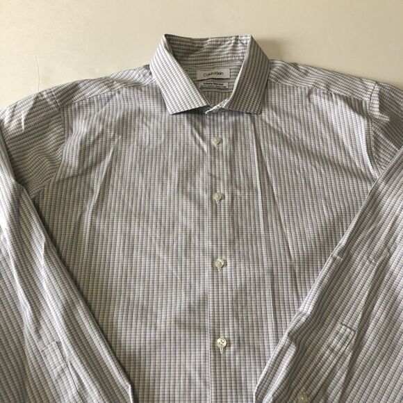 Calvin Klein Men's Infinite Non-Iron Slim Fit Stretch Collar Size 17 34/35 XL - Picture 13 of 14